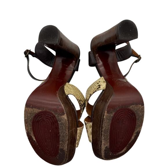 Chie Mihara Cafra High Heel Platform Sandal in Snake Print Size 38.5/ 8.5 - Picture 8 of 8